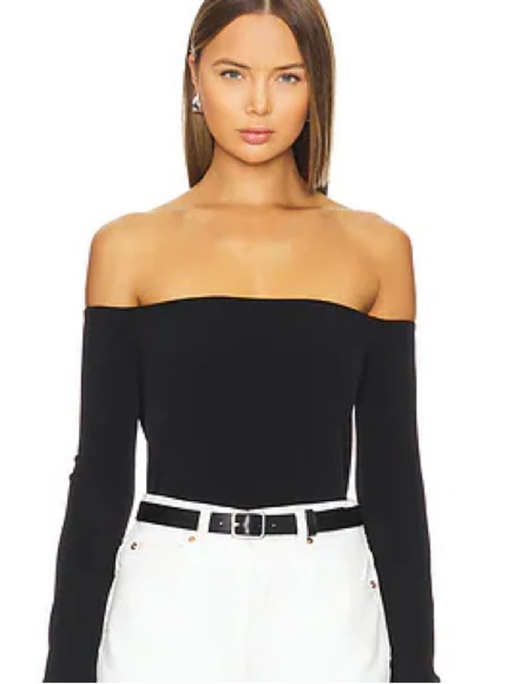 Gauge81 Black Off-Shoulder Long Sleeve Top